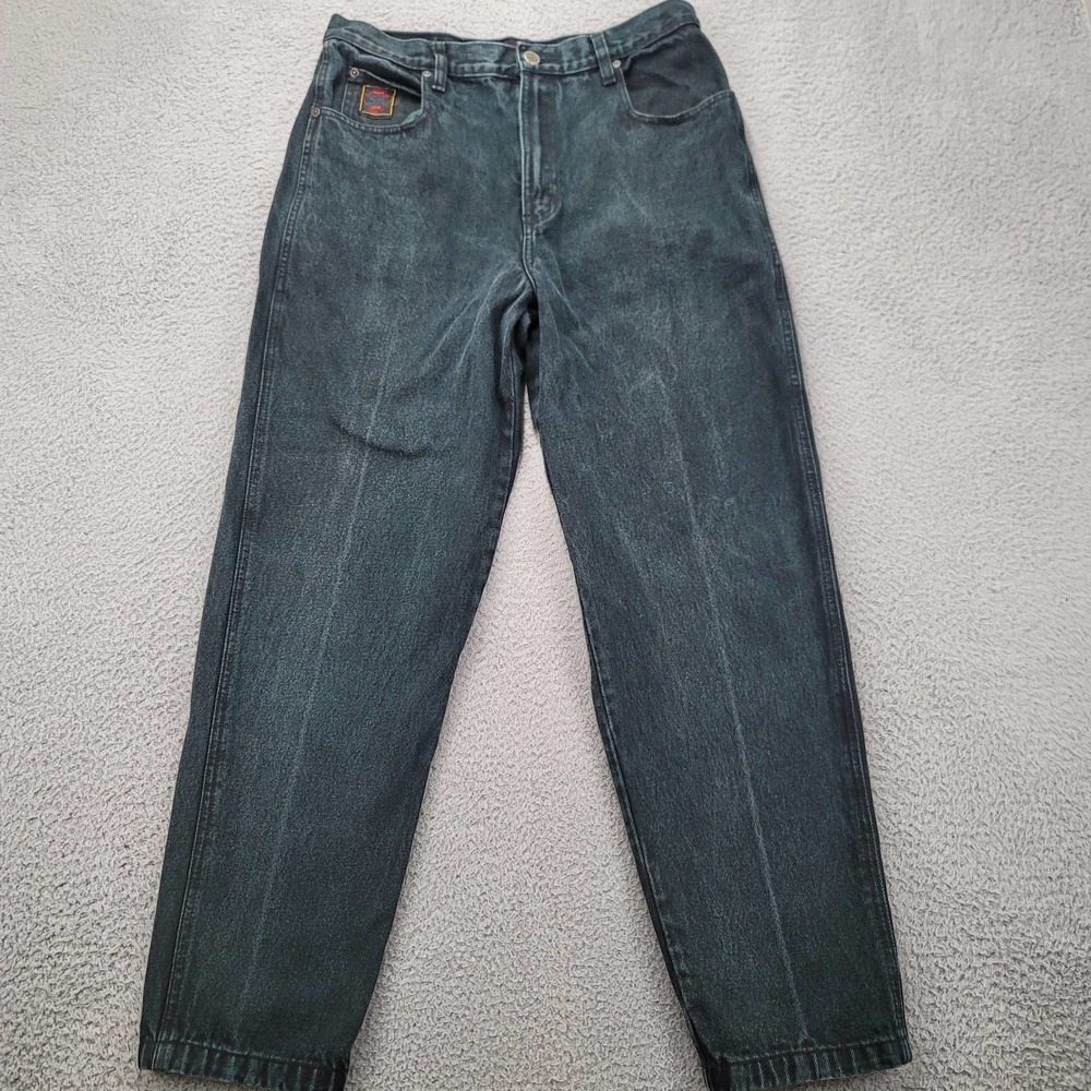 Academy Jeans Mens 34S Black Denim‎ Tapered Casual